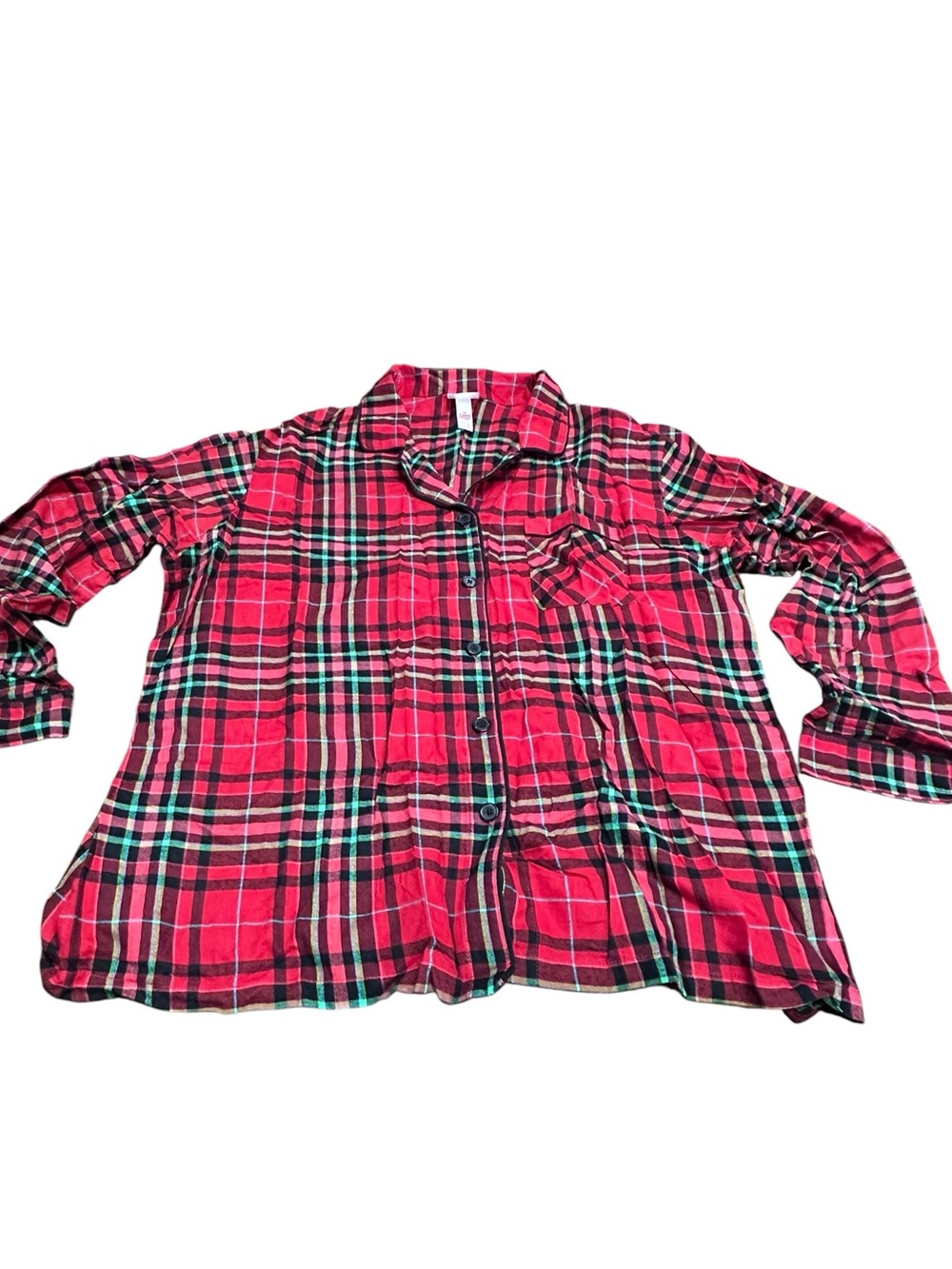 Wondershop Women's 1X Family Sleep 2 Pc Red Green Black Tartan Plaid - Picture 6 of 15
